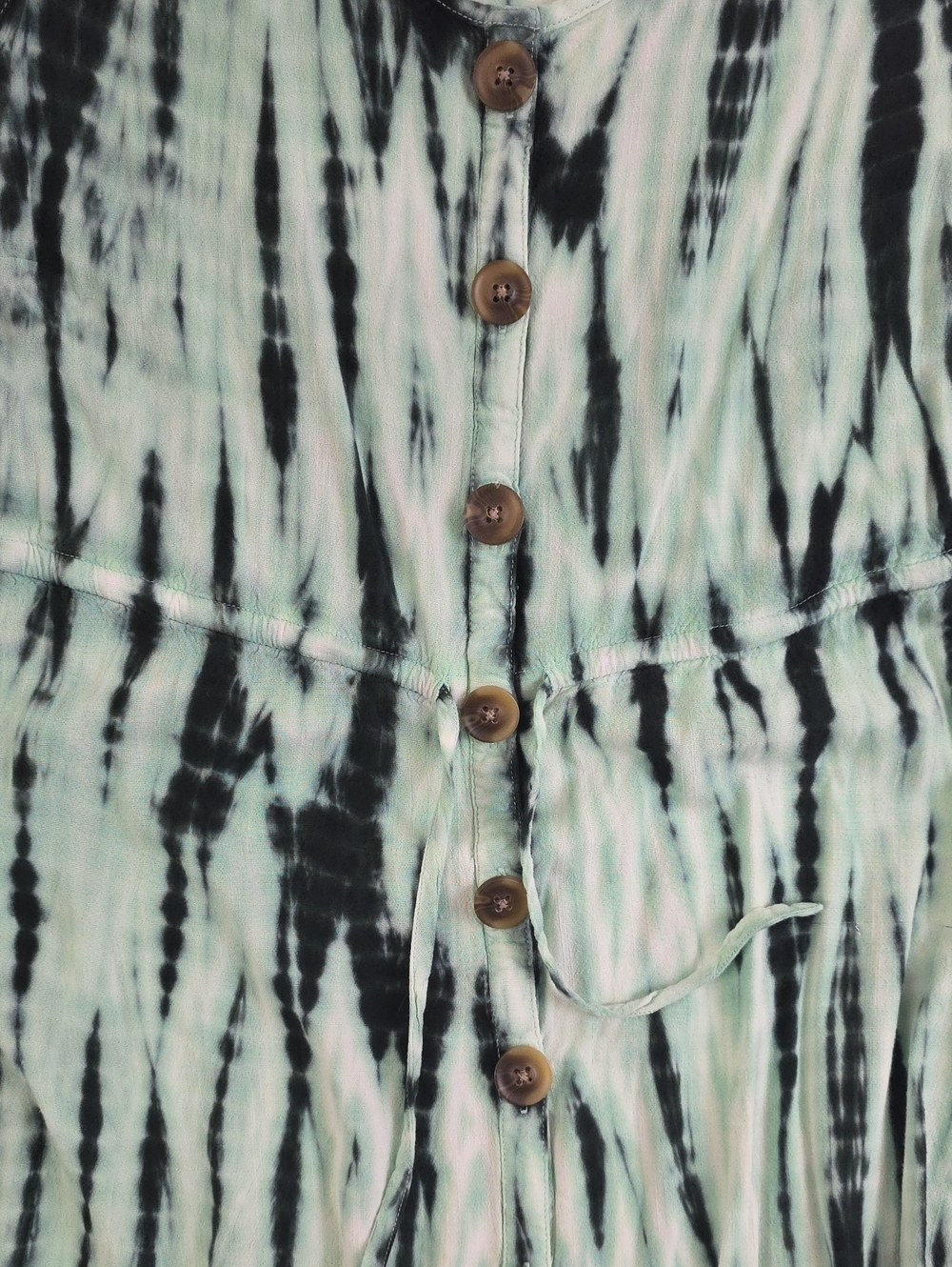 Torrid Size 2 Mint Green Tie Dye Button Front Babydoll Tank Top - Picture 5 of 6